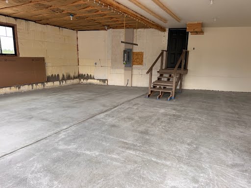 Before — Raw, unsealed concrete